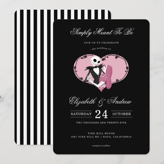 Invitation Cauchemar avant Noël Mariage (Devant / Derrière)