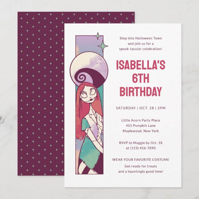 Invitation Cauchemar avant Noël Sally Anniversaire (Devant / Derrière)