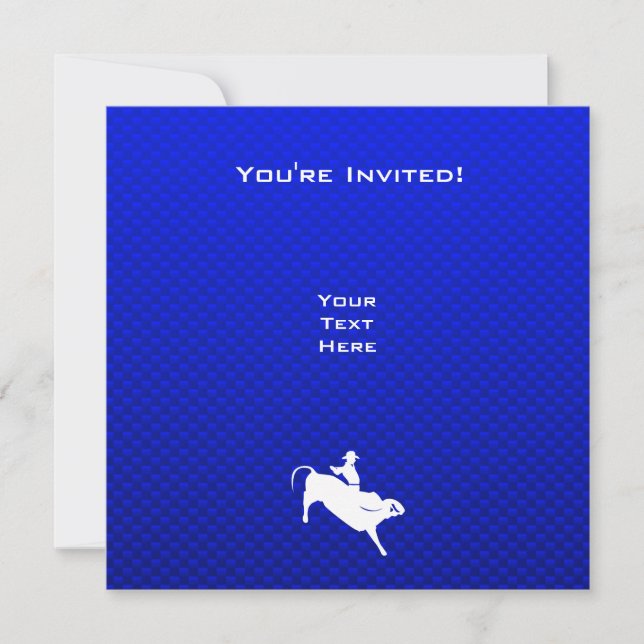 Invitation Cavalier de Taureau bleu (Devant)