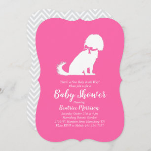 Invitation Cavalier King Charles Spaniel Chien Baby shower fi
