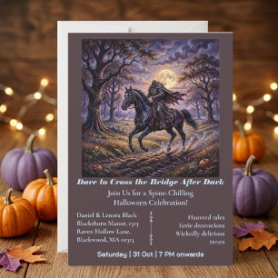 Invitation Cavalier Sans Tête Sous La Lune Pont Hanté Hallowe