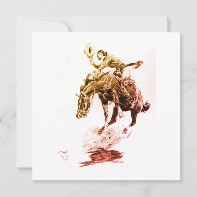 Invitation Cavalière de Rodéo (par C.M. Russell) (Devant)