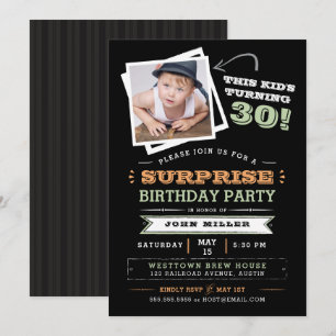 Invitation Ce gosse vieillit ! Photo d'anniversaire surprise
