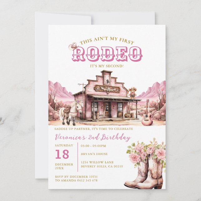 Invitation Ce n'est pas mon premier rodéo c'est mon deuxième  (Devant)