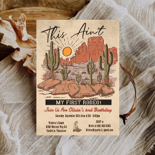 Invitation Ce n'est pas mon premier Rodeo Cowboy fête d'anniv