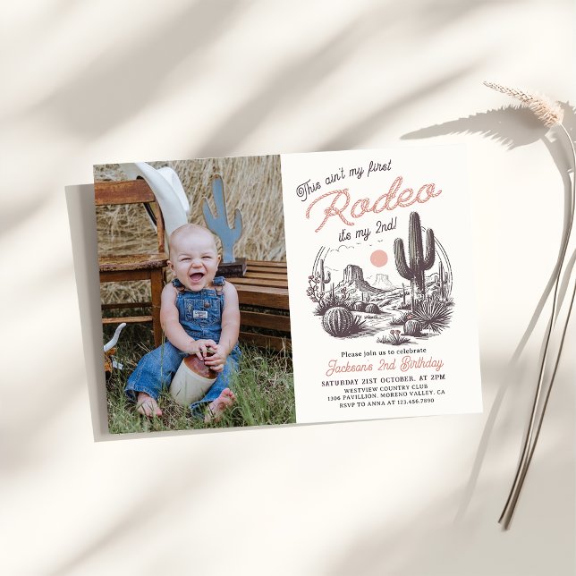 Invitation Ce n'est pas mon premier rodéo Western 2e annivers (Créateur téléchargé)