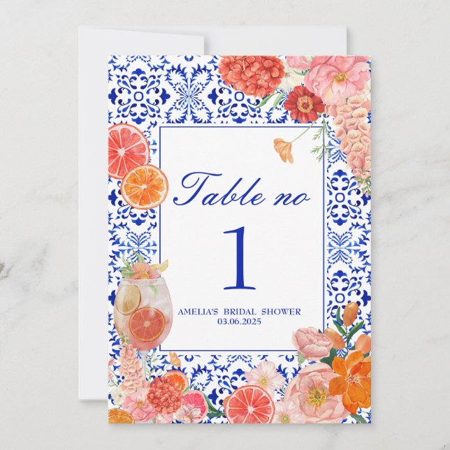 Invitation Ce nombre de table de douche nuptiale amore téléch (Devant)