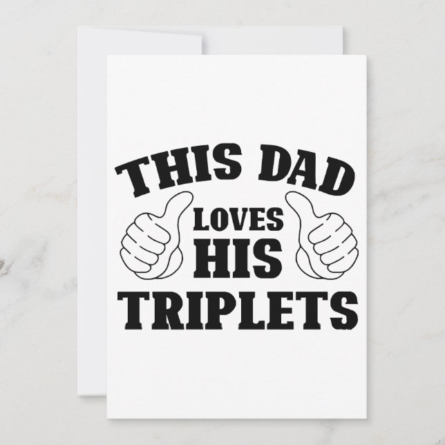 Invitation Ce papa aime ses triplets - Cadeau pour papa avec  (Devant)