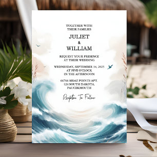 Invitation Ce Printemps Été Plage Océan Destination Mariage