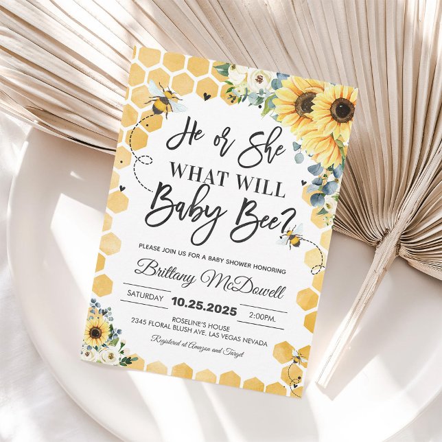 Invitation Ce que Baby Bee Bumble Bee Sexe Révéler (Créateur téléchargé)