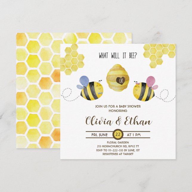 Invitation Ce que le sexe des abeilles révèle l'intuition bab (Devant / Derrière)