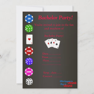 INVITATION CE QUI SE PASSE À VEGAS BLK BACHELOR PARTY INVITAT