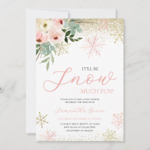 Invitation Ce sera la neige beaucoup Baby shower fille amusan