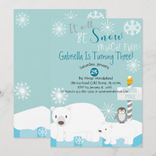 Invitation Ce sera neige beaucoup d'invitation d'anniversaire