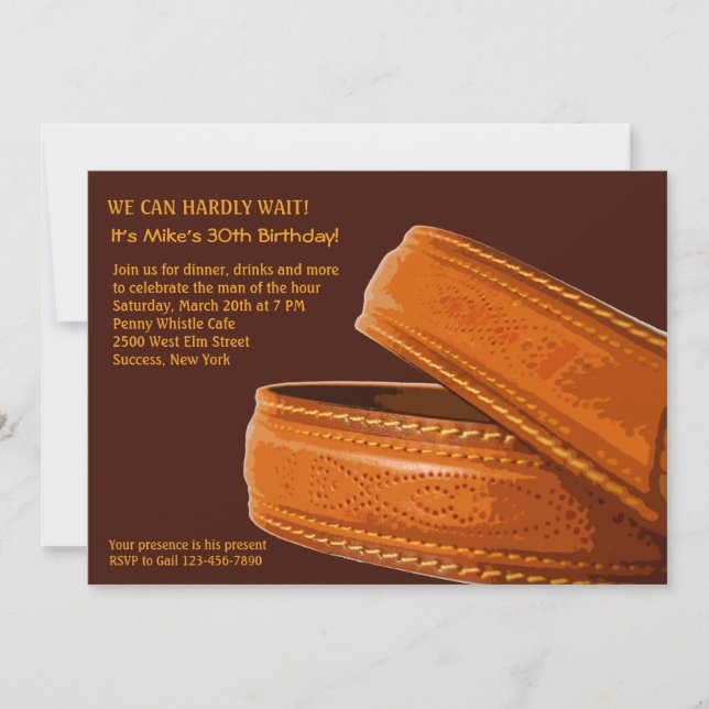 Invitation Ceinture en cuir (Devant)