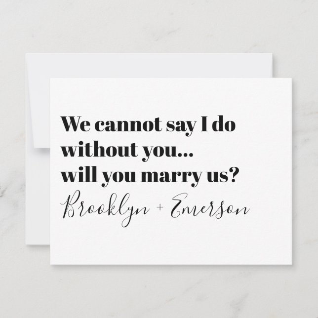 Invitation Célébrant de Typographie Proposition Nous Marier (Devant)