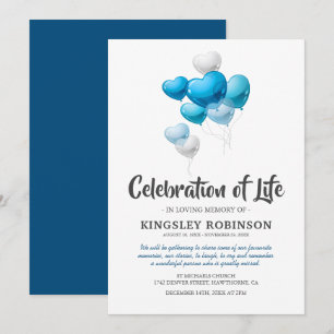Invitation Célébration bleue de funérailles de la vie
