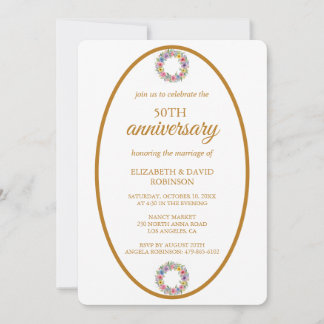 Invitation Célébration chic moderne mariage du 50e anniversai