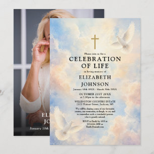 Invitation Célébration Chrétienne de la Vie Photo de Colombe