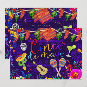 Invitation Célébration colorée de la fête Cinco De Mayo