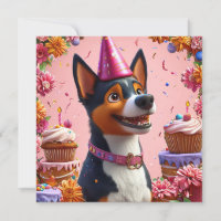 Célébration d'anniversaire avec un chien heureux