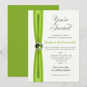 Invitation Célébration d'anniversaire d'août - Péridot