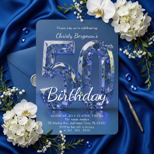 Invitation Célébration d'anniversaire de 50 ans avec un diama
