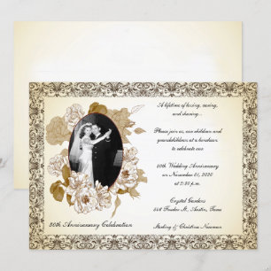 Invitation Célébration d'anniversaire de 50 ans vintage