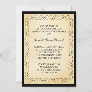 Invitation Célébration d'anniversaire de mariage de 50 ans à 