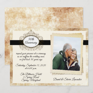 Invitation Célébration d'anniversaire de mariage vintage