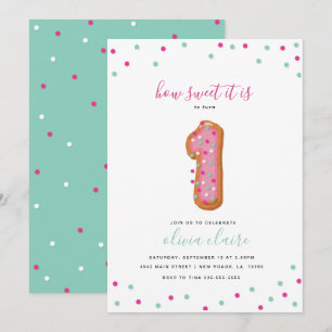 Invitation Célébration d'anniversaire douce Un