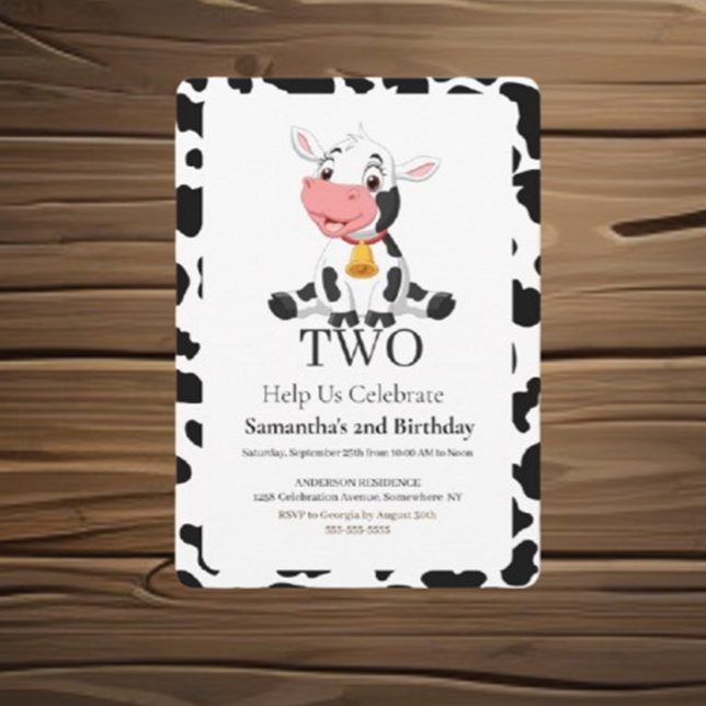Invitation Célébration d'anniversaire Moo-velouse ( Enjoy fun activities, joyful decorations, and cherished memories. Join us for a day of laughter and)