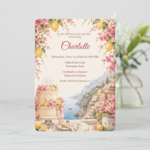 Invitation Célébration d'anniversaire sur la Côte d'Amalfi   
