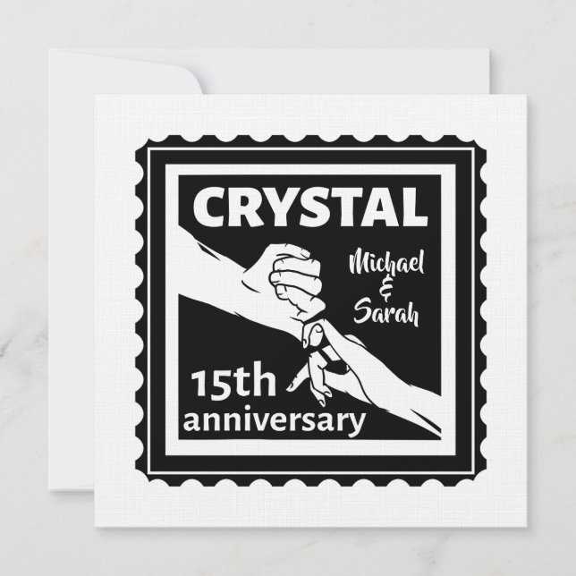 Invitation Célébration de 15 ans de mariage tenant la main (Devant)