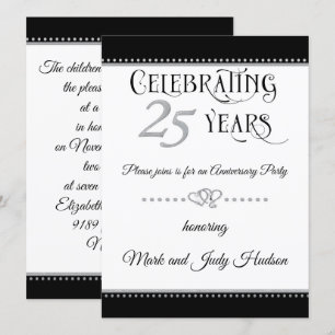 Invitation Célébration de 25e anniversaire d'argent