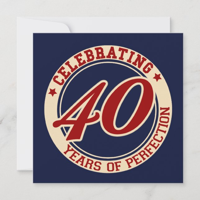 Invitation Célébration de 40 ans de perfection (Devant)