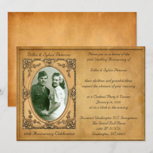 Invitation Célébration de 60 ans de style victorien vintage