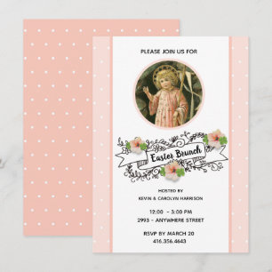 Invitation Célébration de brunch de Pâques de printemps relig
