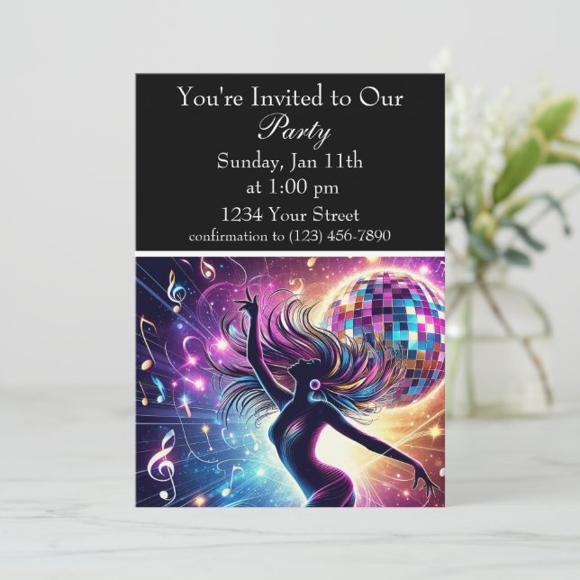 Invitation Célébration de danse : Lueur Rythmique (Debout devant)