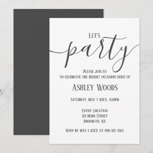 Invitation Célébration de fête minimaliste pour toutes occasi