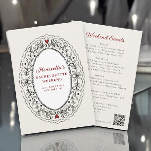 Invitation Célébration de Fiançailles Ovale en Dentelle Roman