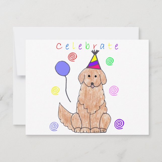 Invitation Célébration de Golden Retriever (Devant)