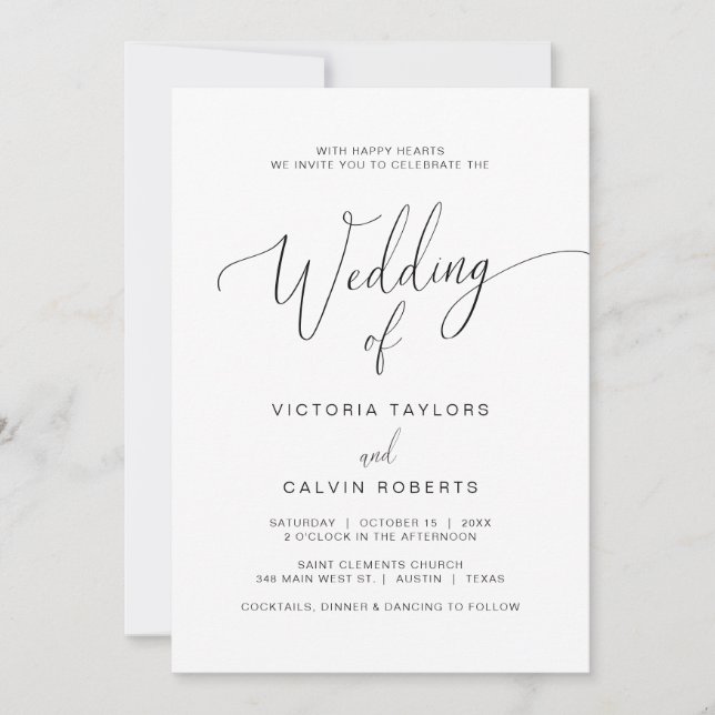 Invitation Célébration de la cérémonie des Mariages de l'égli (Devant)