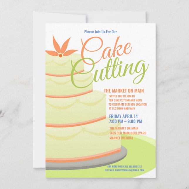 Invitation Célébration de la coupe du gâteau| Événement de so (Devant)