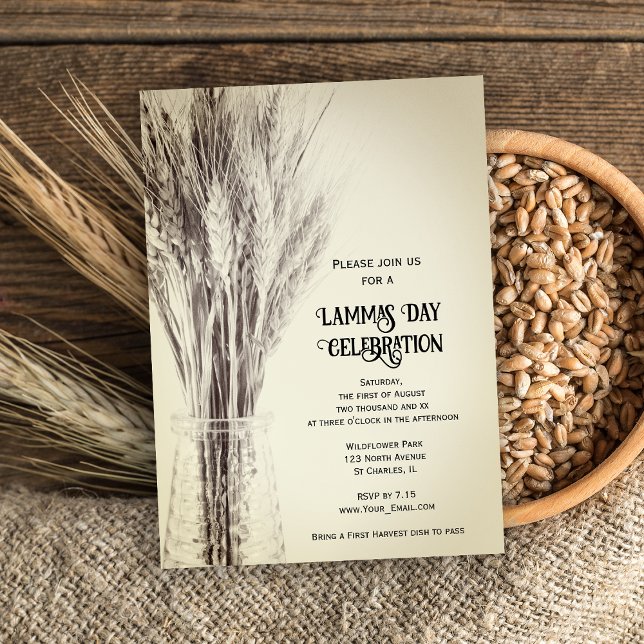 Invitation Célébration de la fête de Lammas Grains de Blé Séc (Créateur téléchargé)