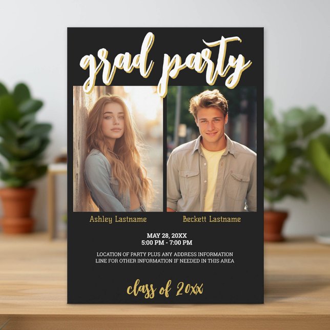 Invitation Célébration de la graduation de groupe - Parti mix (Group Graduation Party Invitation)