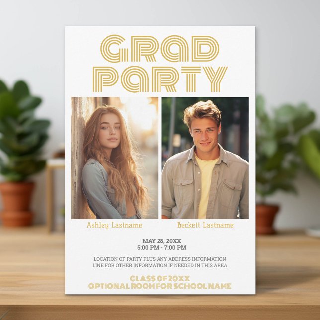 Invitation Célébration de la graduation de groupe - Parti mix (Group Graduation Party Invitation)