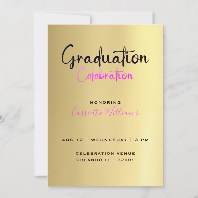 Invitation Célébration de la graduation d'or en Afrique améri (Devant)