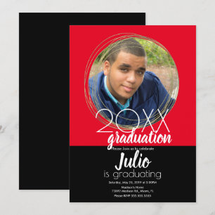 Invitation Célébration de la graduation moderne Deux tons Pho