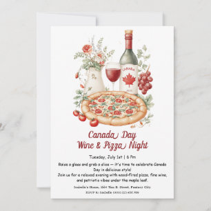 Invitation Célébration de la nuit du vin et de la pizza Fêt